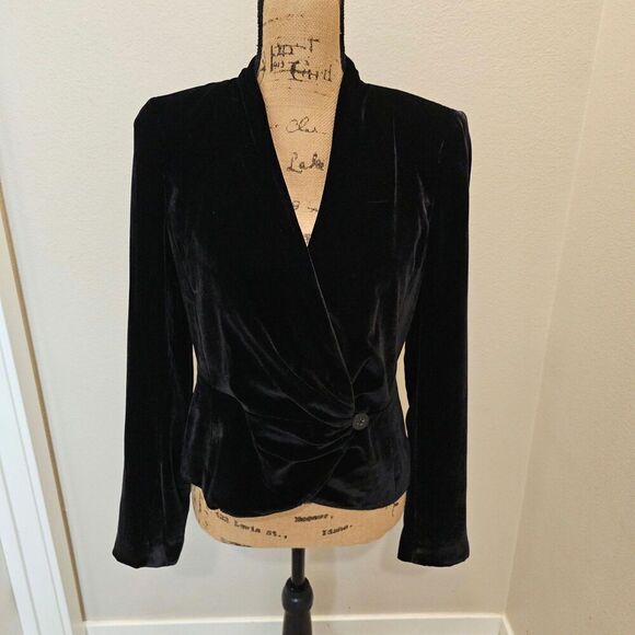 Calvin Klein Women's Velvet One-Button Jacket Size 6 - Picture 1 of 8
